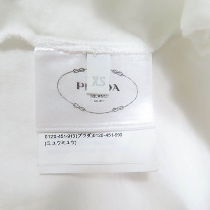 Prada 2021 3560a S212 1Y98 Cotton Triangle Patch Damaged Cropped Jersey Short