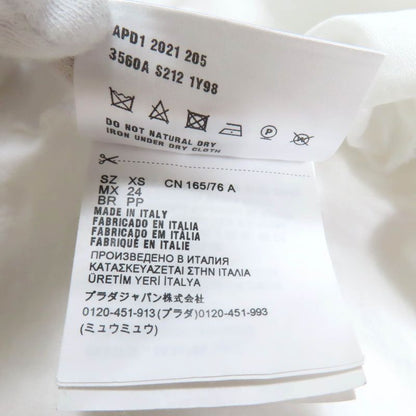 Prada 2021 3560a S212 1Y98 Cotton Triangle Patch Damaged Cropped Jersey Short