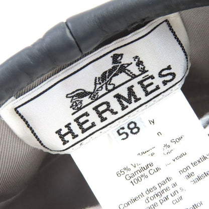 Hermes 222017n Saint Honore 100% Cotton Gri Plump/ardoise Serie Button Leather