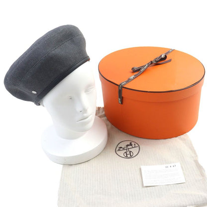 Hermes 222017n Saint Honore 100% Cotton Gri Plump/ardoise Serie Button Leather