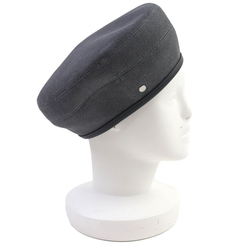 Hermes 222017n Saint Honore 100% Cotton Gri Plump/ardoise Serie Button Leather