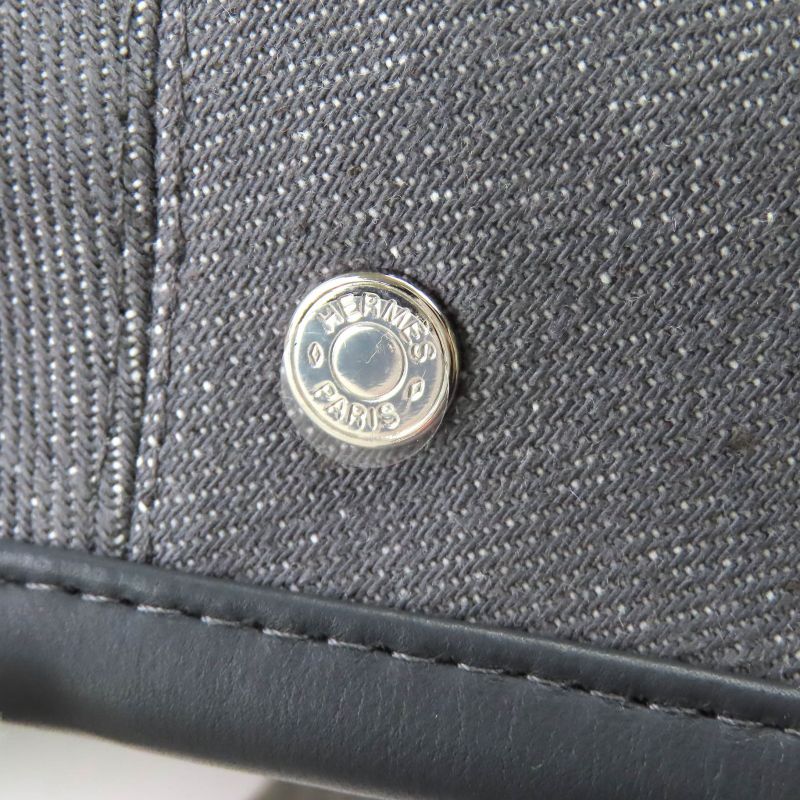 Hermes 222017n Saint Honore 100% Cotton Gri Plump/ardoise Serie Button Leather