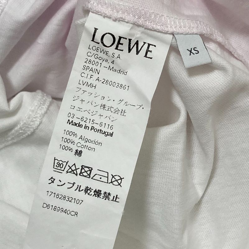 Loewe Gingham Check Logo Print Asymmetrical Docking T-Shirt Size XS Multicolor