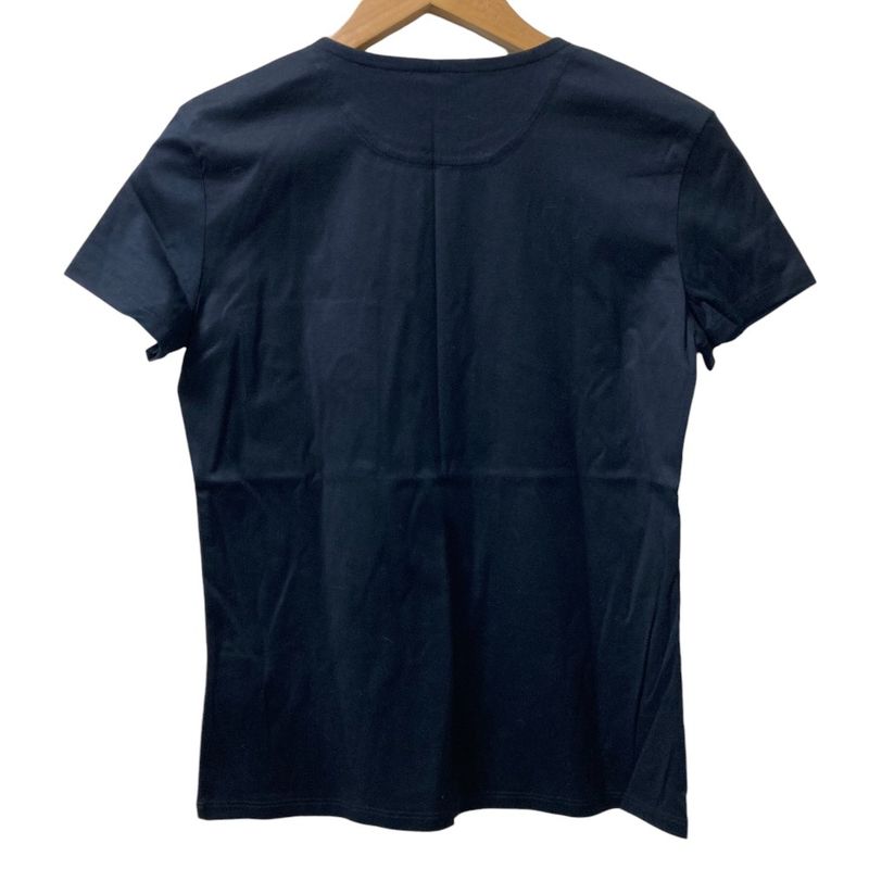 Hermes Embroidered Pocket Crew Neck T-Shirt Size 34 Black Women's Used