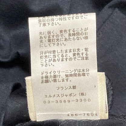 Hermes Embroidered Pocket Crew Neck T-Shirt Size 34 Black Women's Used