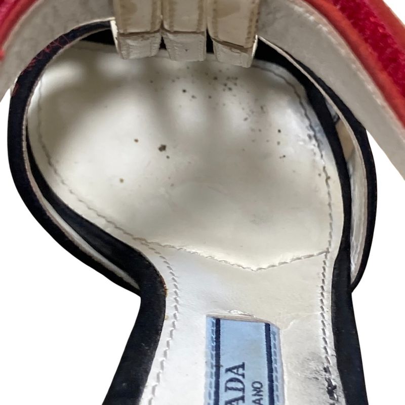 Prada Suede Patent Ankle Strap Heeled Sandals Size 35 1/2 Approx 22.5cm