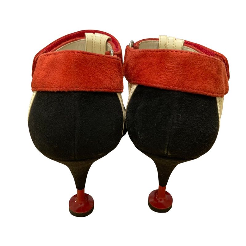 Prada Suede Patent Ankle Strap Heeled Sandals Size 35 1/2 Approx 22.5cm