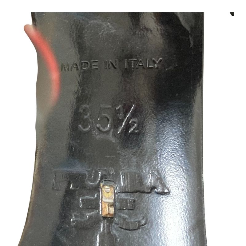 Prada Suede Patent Ankle Strap Heeled Sandals Size 35 1/2 Approx 22.5cm