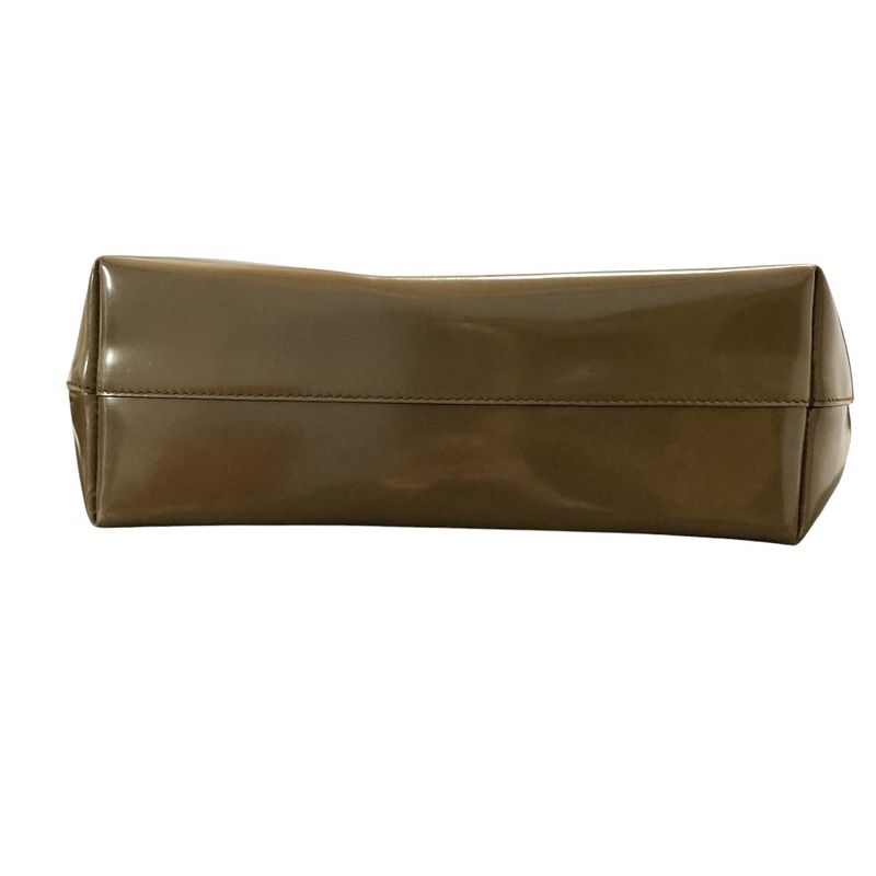 Good Prada Coated Leather Tote Bag Khaki Women's Used