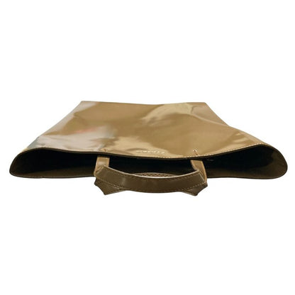 Good Prada Coated Leather Tote Bag Khaki Women's Used