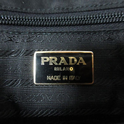 Good Prada Nylon and Leather Handbag Black Brown Women's Used