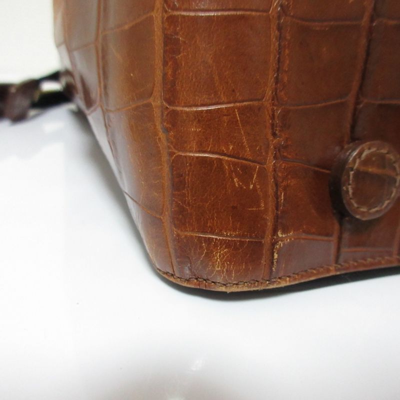 Good Prada Nylon and Leather Handbag Black Brown Women's Used