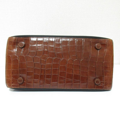 Good Prada Nylon and Leather Handbag Black Brown Women's Used