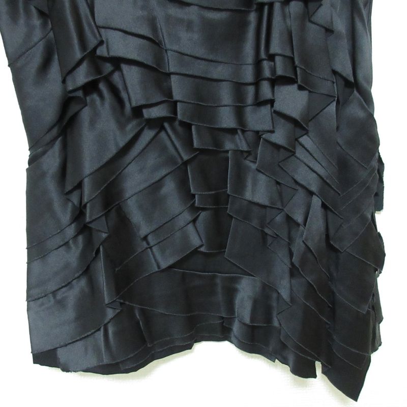 Prada Silk Satin Tiered Tank Top Size 38 Black Women's Used