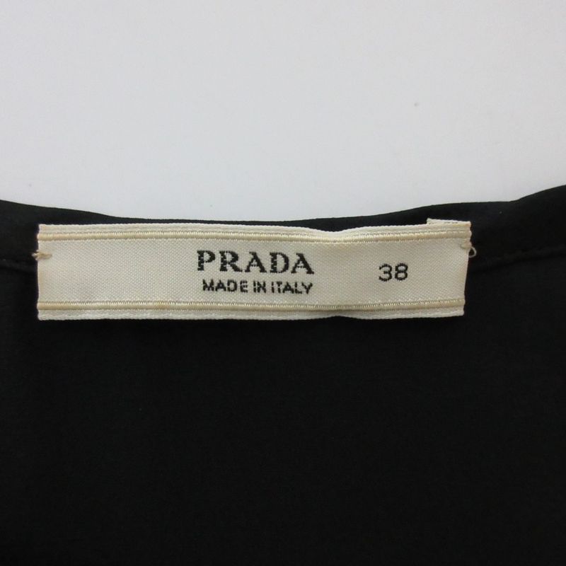 Prada Silk Satin Tiered Tank Top Size 38 Black Women's Used