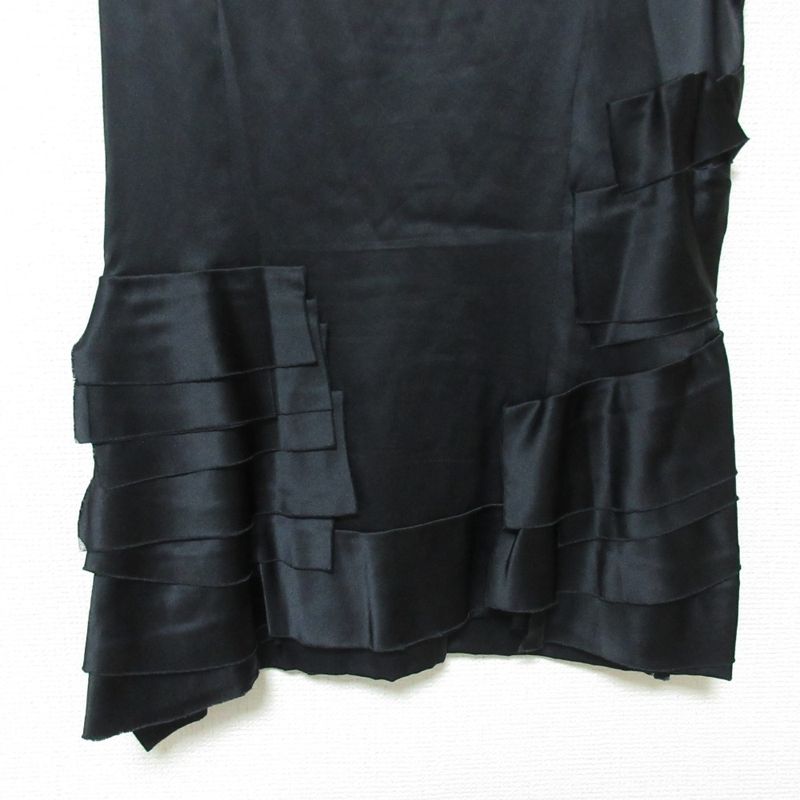 Prada Silk Satin Tiered Tank Top Size 38 Black Women's Used