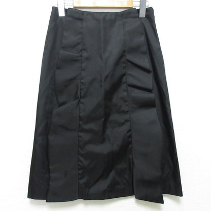 Prada Nylon Ruffle Skirt Size 38 Black Women's Used
