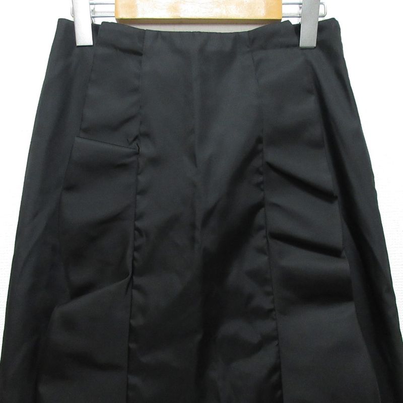 Prada Nylon Ruffle Skirt Size 38 Black Women's Used