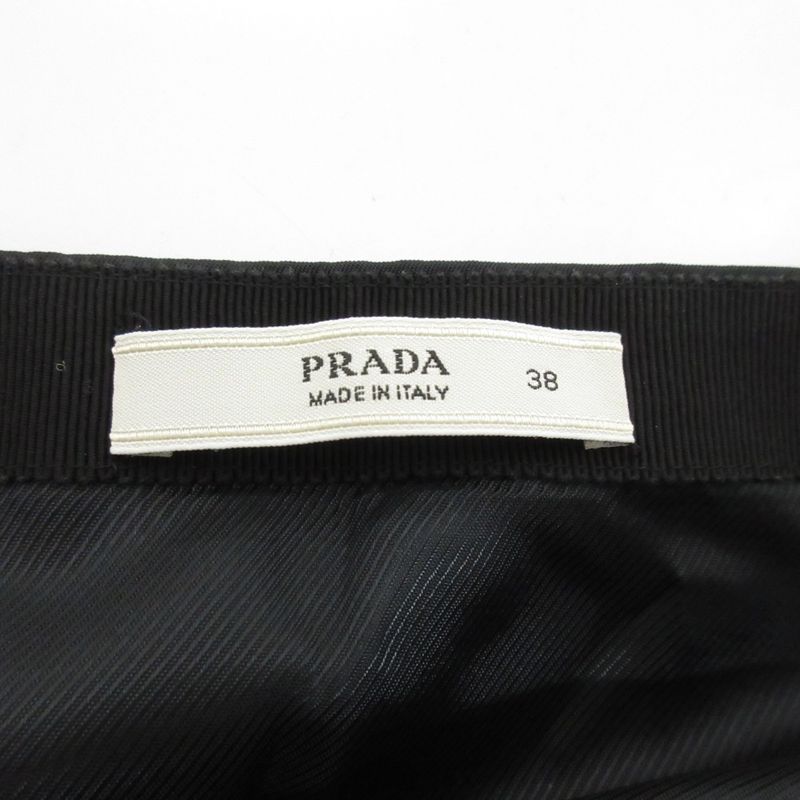 Prada Nylon Ruffle Skirt Size 38 Black Women's Used