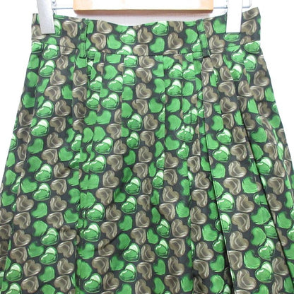 Prada Heart Gathered Flared Skirt Size 40 Green Women's Used
