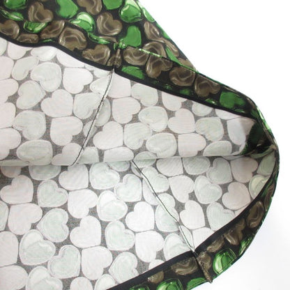 Prada Heart Gathered Flared Skirt Size 40 Green Women's Used