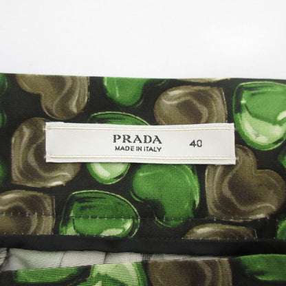 Prada Heart Gathered Flared Skirt Size 40 Green Women's Used