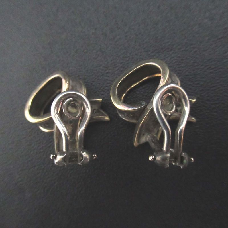 Tiffany & Co Tiffany & Co Vintage Ribbon Clip Earrings 750×925sv Gold×silver