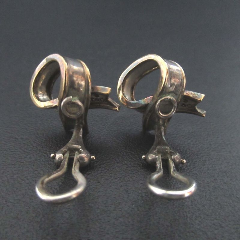 Tiffany & Co Tiffany & Co Vintage Ribbon Clip Earrings 750×925sv Gold×silver
