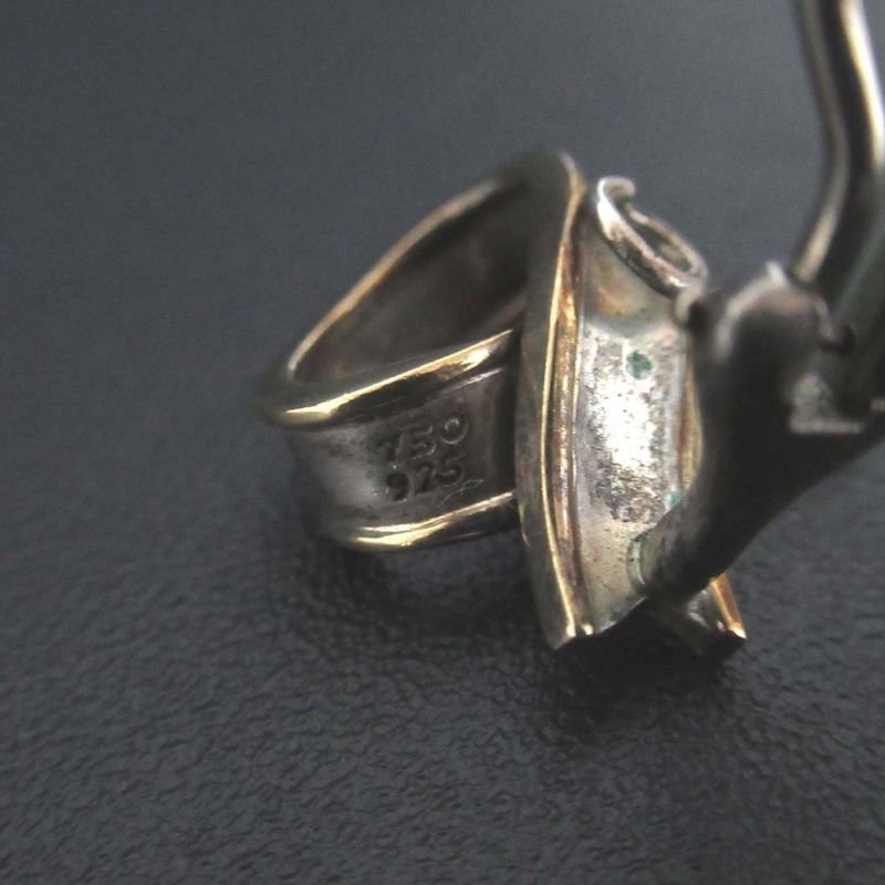 Tiffany & Co Tiffany & Co Vintage Ribbon Clip Earrings 750×925sv Gold×silver