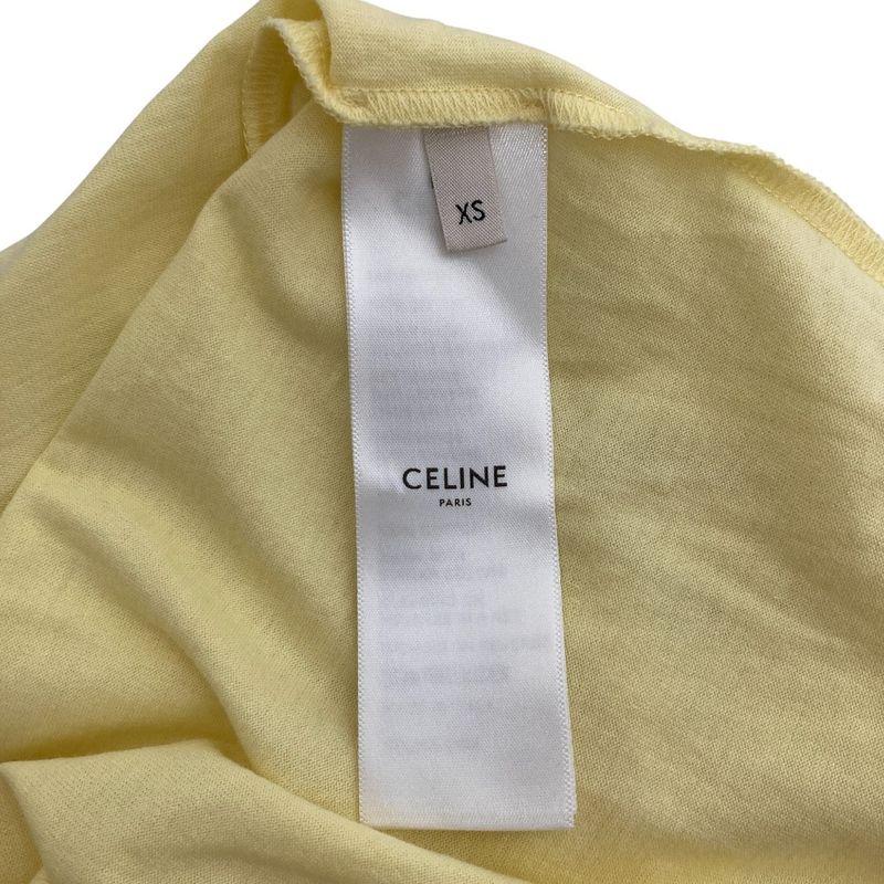 Celine Je T'aime Print Ringer T-Shirt XS Size Light Yellow Ladies Used