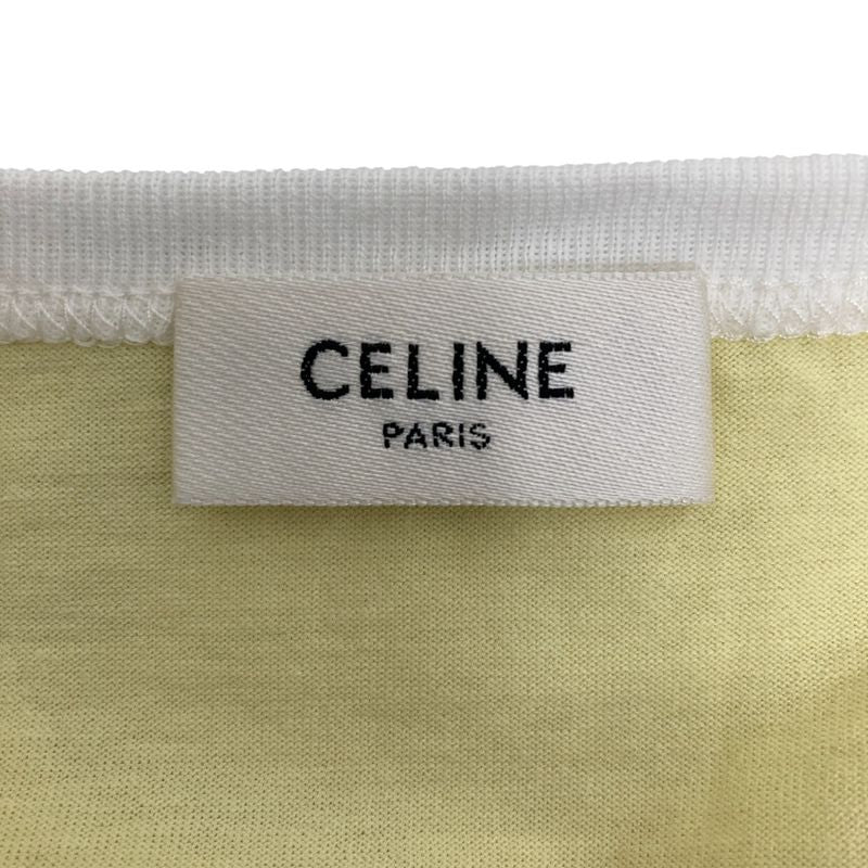 Celine Je T'aime Print Ringer T-Shirt XS Size Light Yellow Ladies Used