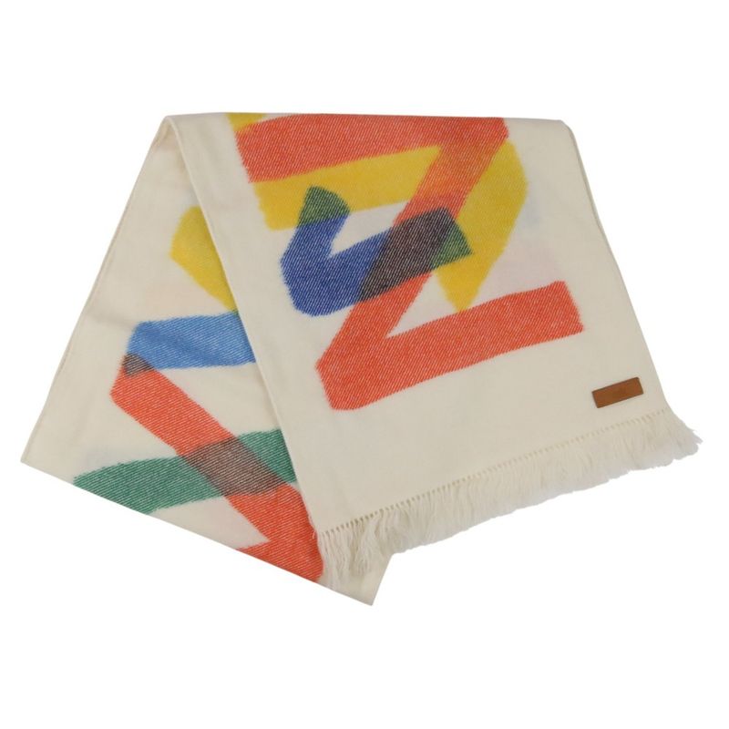 23ss Hermes Ikat Zigzag Cashmere Scarf Multicolor Women's Used Used