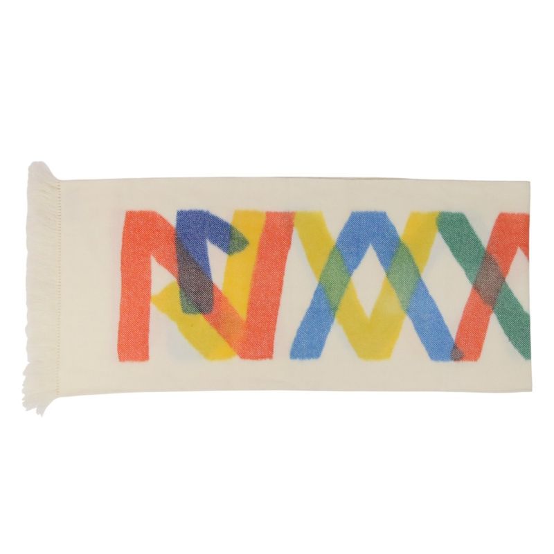 23ss Hermes Ikat Zigzag Cashmere Scarf Multicolor Women's Used Used