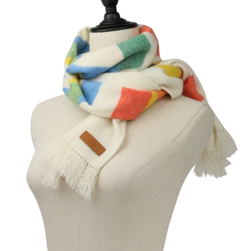 23ss Hermes Ikat Zigzag Cashmere Scarf Multicolor Women's Used Used