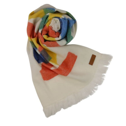 23ss Hermes Ikat Zigzag Cashmere Scarf Multicolor Women's Used Used