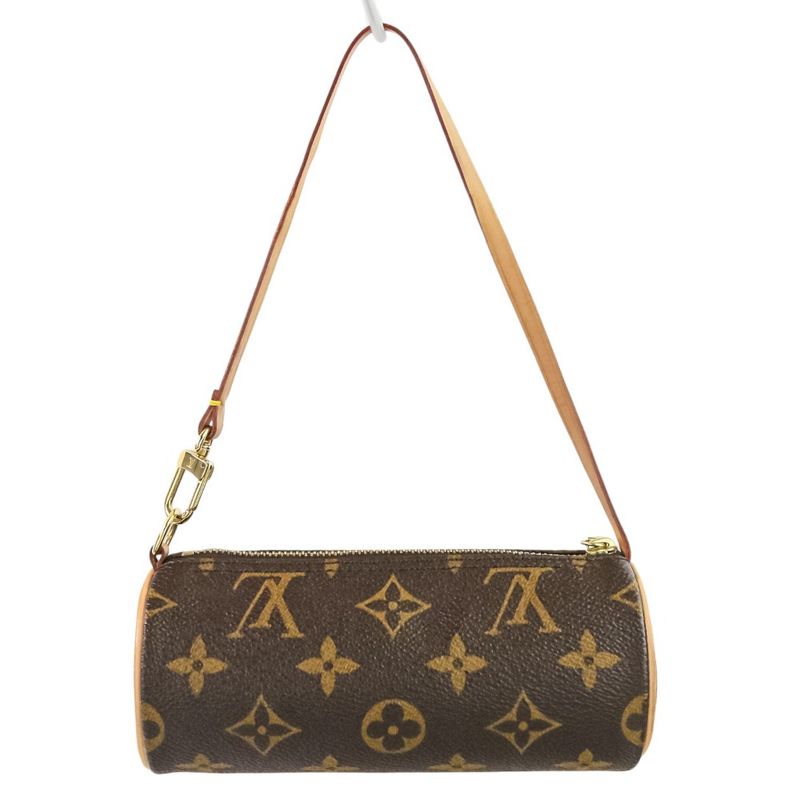 Louis Vuitton Monogram Papillon 30 Tube Shape Handbag M51385 Marron Brown