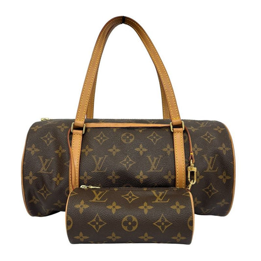 Louis Vuitton Monogram Papillon 30 Tube Shape Handbag M51385 Marron Brown