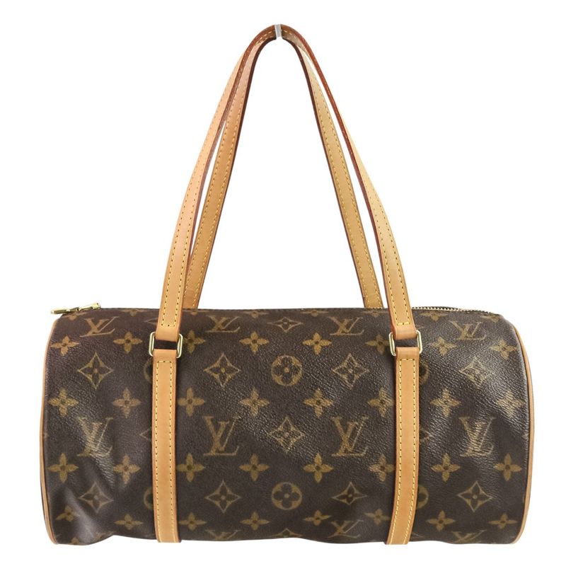 Louis Vuitton Monogram Papillon 30 Tube Shape Handbag M51385 Marron Brown