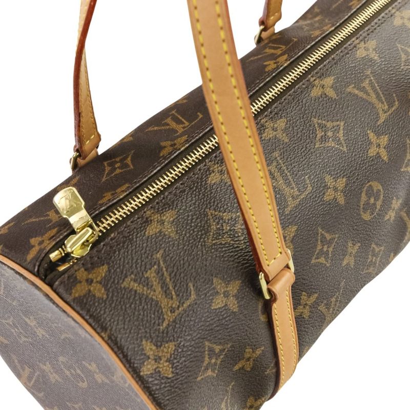Louis Vuitton Monogram Papillon 30 Tube Shape Handbag M51385 Marron Brown