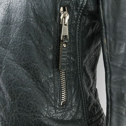 Balenciaga Lamb Leather Double Riders Jacket 34 Black Ladies Used