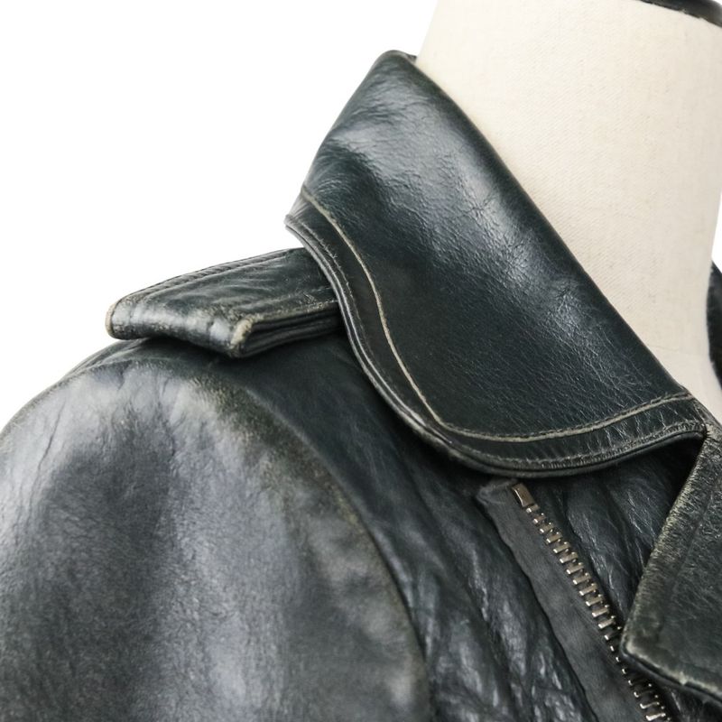 Balenciaga Lamb Leather Double Riders Jacket 34 Black Ladies Used