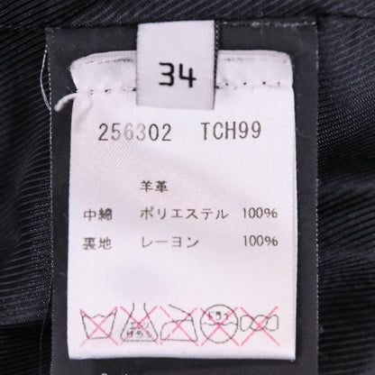 Balenciaga Lamb Leather Double Riders Jacket 34 Black Ladies Used