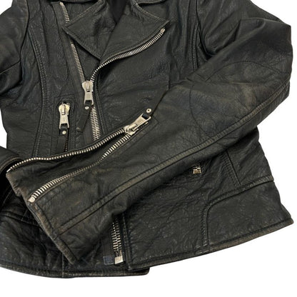 Balenciaga Lamb Leather Double Riders Jacket 34 Black Ladies Used
