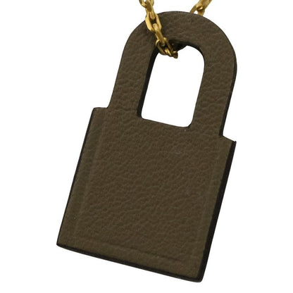 Hermes Eau Kelly Pendant Necklace Etoupe Gold Color Ladies Used