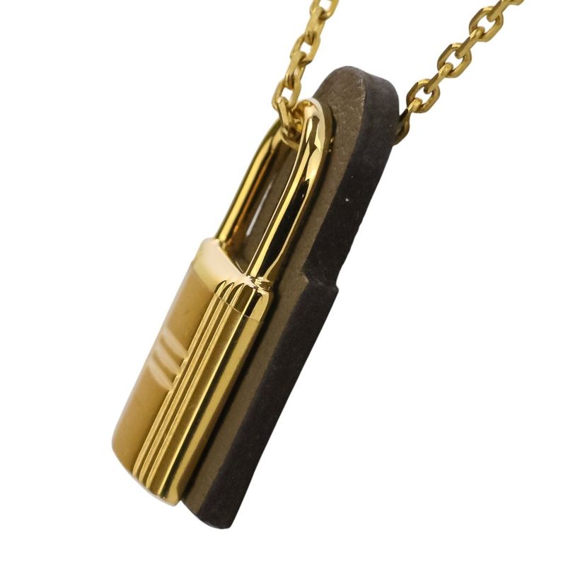 Hermes Eau Kelly Pendant Necklace Etoupe Gold Color Ladies Used