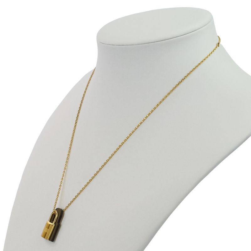 Hermes Eau Kelly Pendant Necklace Etoupe Gold Color Ladies Used