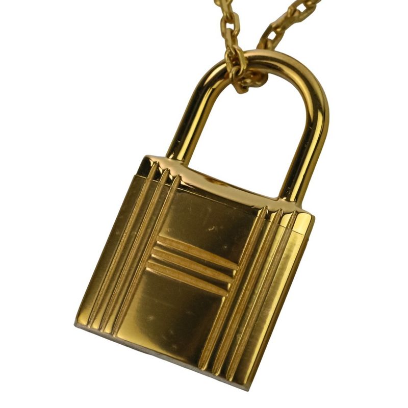 Hermes Eau Kelly Pendant Necklace Etoupe Gold Color Ladies Used