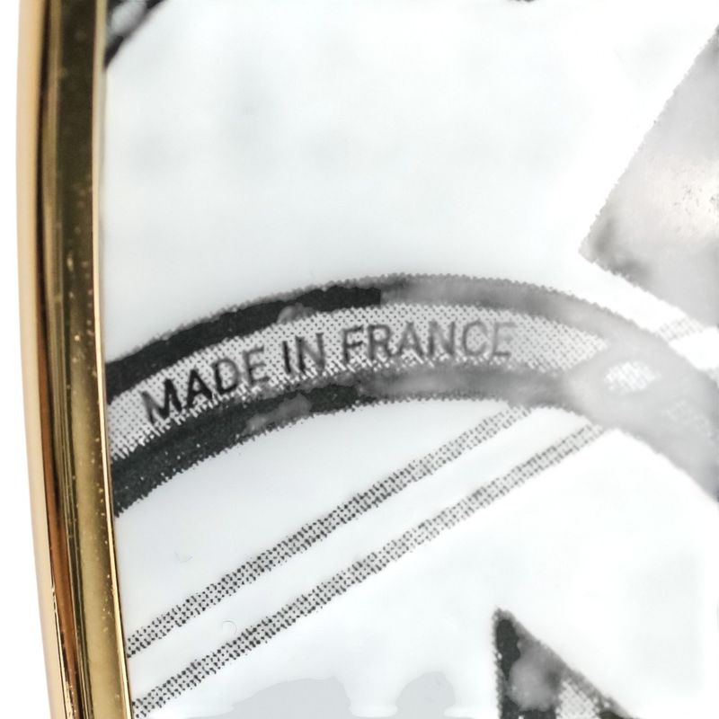 Hermes Emile TGM Check-in Cloisonne Bangle Bracelet Black Ladies Used