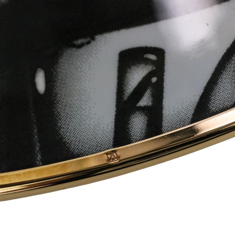 Hermes Emile TGM Check-in Cloisonne Bangle Bracelet Black Ladies Used