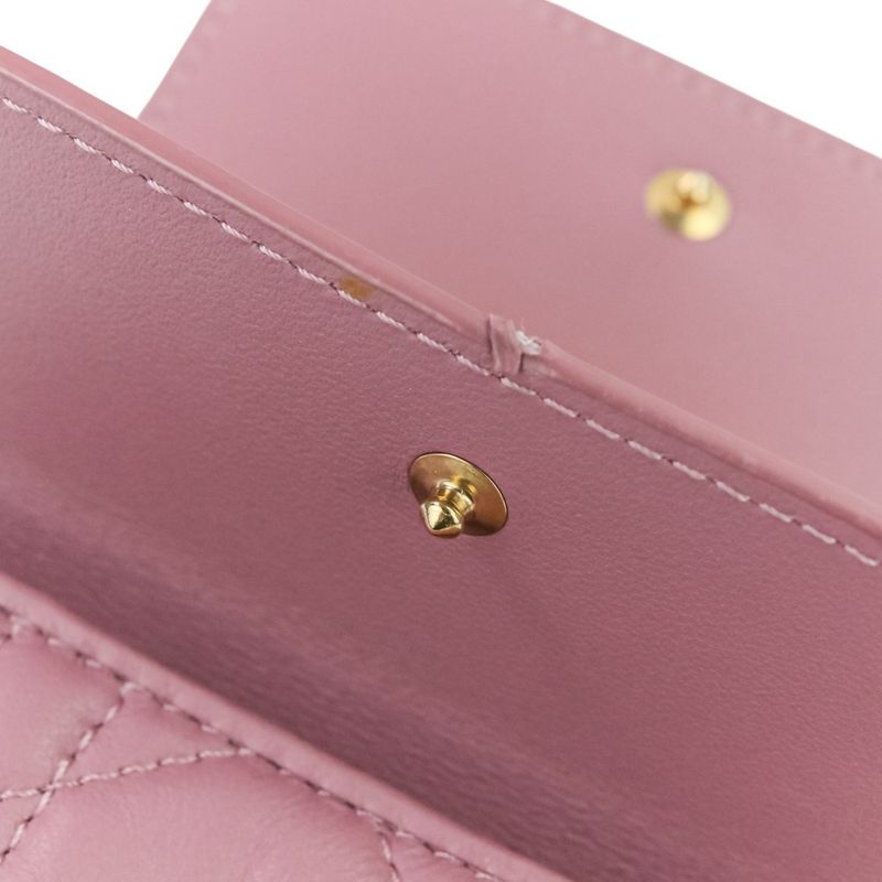 Christian Dior Lady Dior Canaje Lotus Wallet Trifold Wallet Lavender Ladies Used